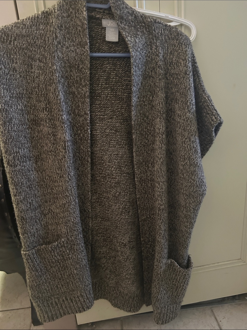 Joe Fresh Marled Gray Open-Front Knit Cardigan